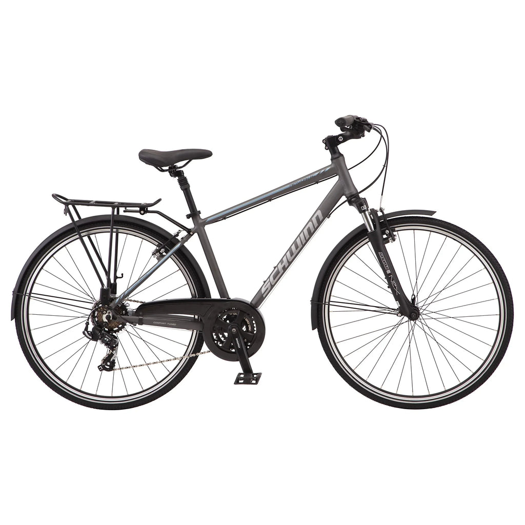 Schwinn Network 6c Hybrid Bike, 21 Speeds, Large 19.5 Mens Style Frame, 700c Wheels, Grey