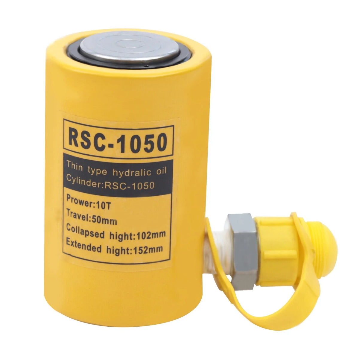 10T Hydraulic Cylinder Jack Low Profile Porta Power Ram RSC-1050 Single Acting 10T Hydraulic Ram Cylinder Jack with CP-180 Hydraulic Hand Pump for Machinery 10T Hydraulic Cylinder Ram Jack