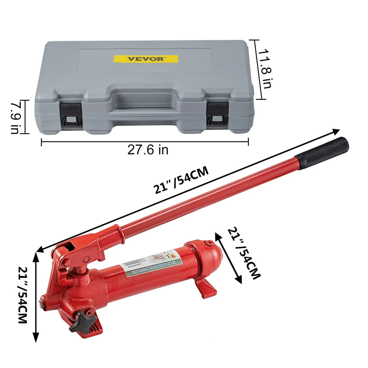 VEVOR 6 Ton Porta Power Kit 2M Hydraulic Car Jack Ram 4.72 inch Lifting Height Autobody Frame Repair Power Tools for Loadhandler Truck Bed Unloader Farm and Hydraulic Equipment Construction