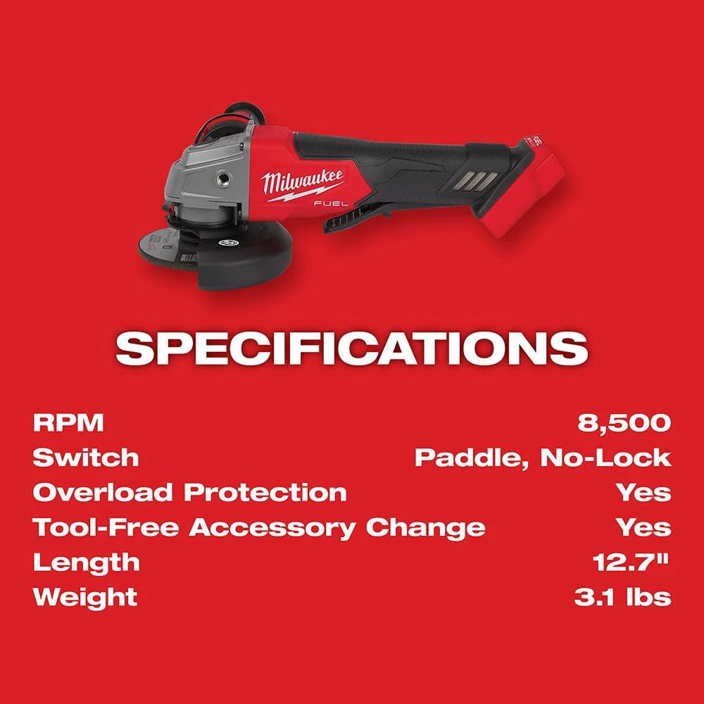 Milwaukee M18 FUEL 4-1/2 / 5 Grinder Paddle Switch No-Lock Kit 2880-22 from Milwaukee