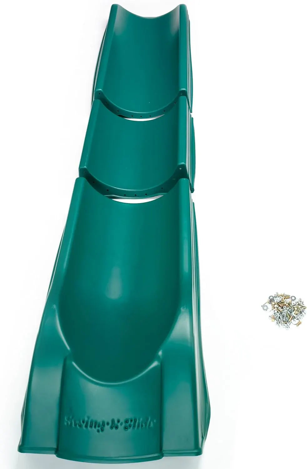 Swing-N-Slide NE 4699-T Super Summit Slide 3 Piece Plastic Scoop Slide for 5' Swing Set Deck Heights, Green