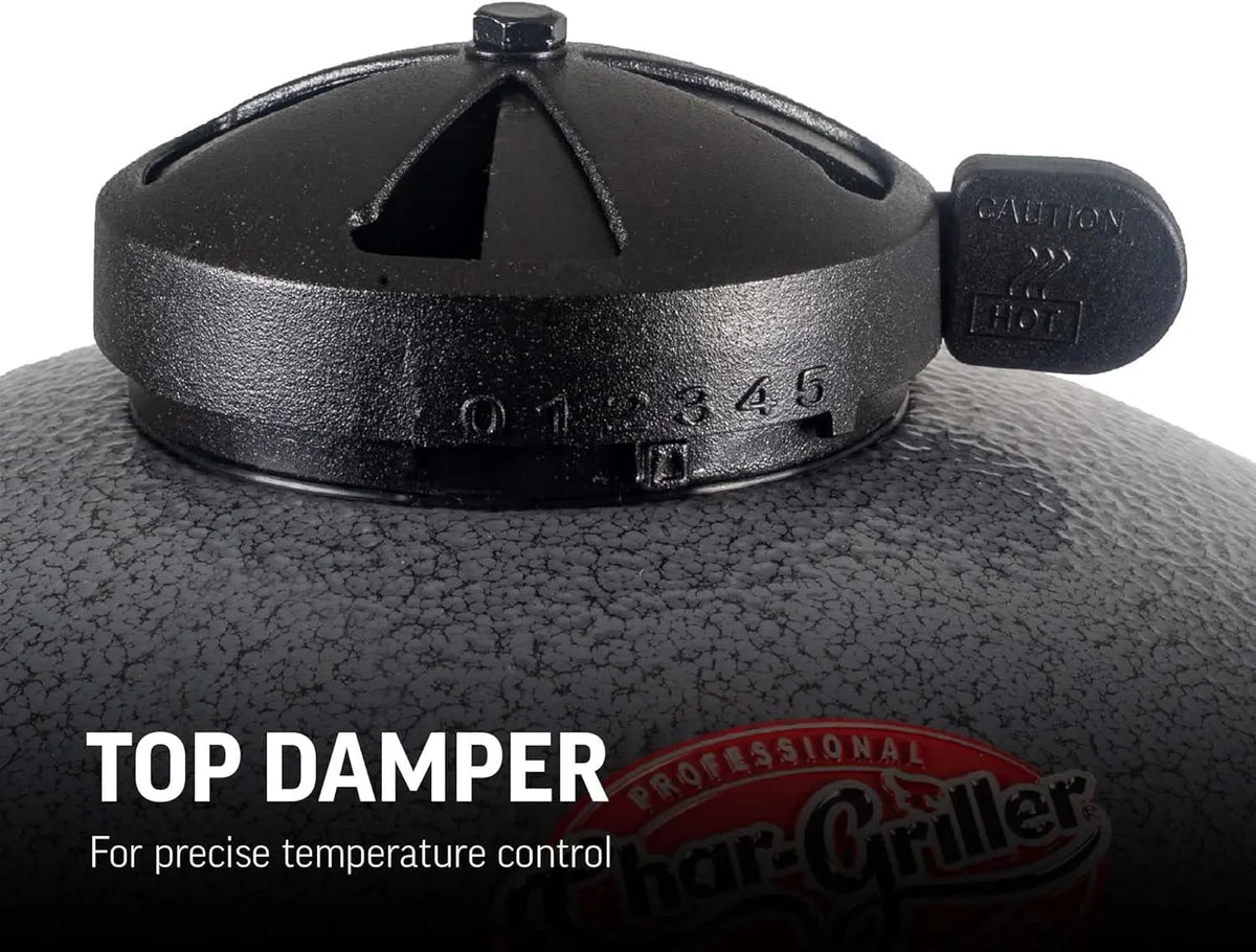 Char-GrillerÂ® AKORNÂ® Jr. Portable Kamado Charcoal Grill and Smoker with Cast Iron Grates and Locking Lid with 155 Cooking Square Inches in Ash, Model E86714