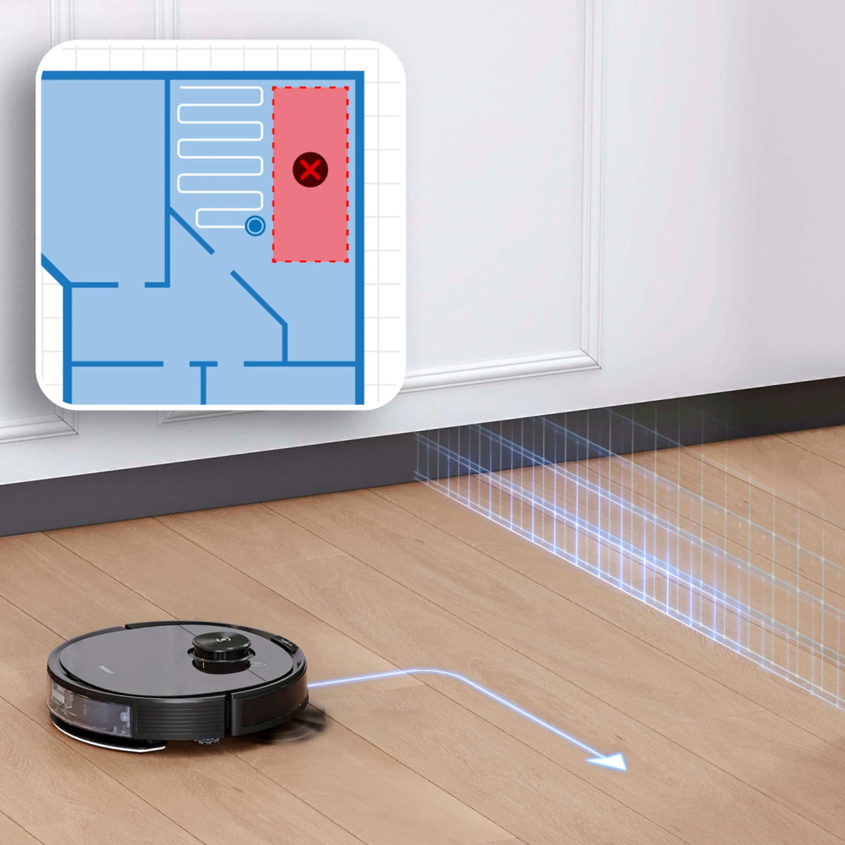 ECOVACS Robotics - DEEBOT N8+ Vacuum & Mop Robot with Advanced Laser Mapping and Auto-Empty Station - Black