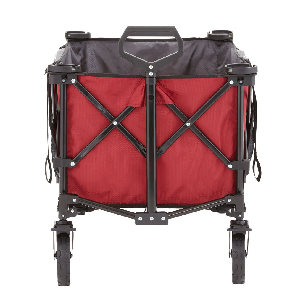 Gorilla Carts 7 Cubic Feet Foldable Utility Beach Wagon w/ Oversized Bed, Red