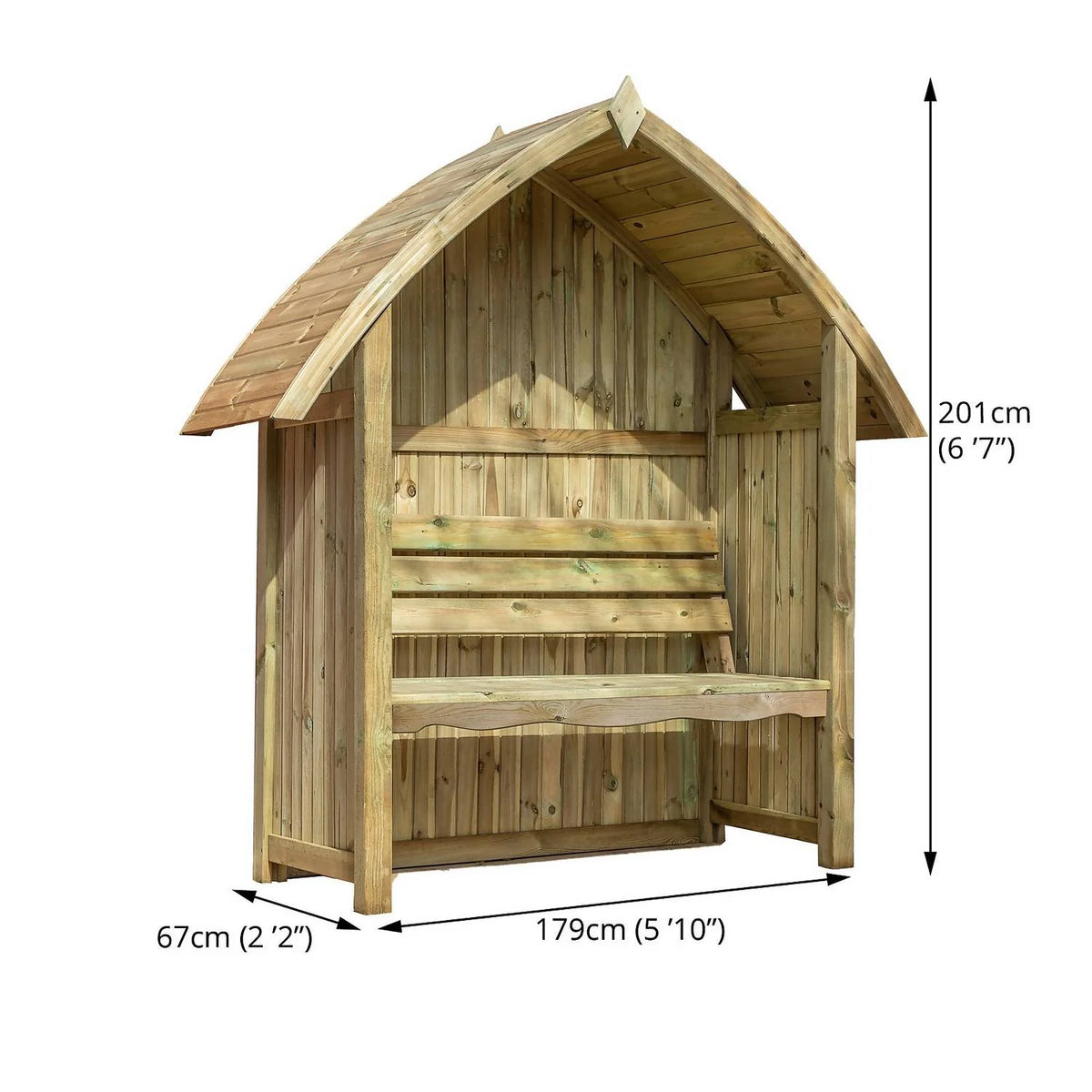 Mercia Arch Top Seated Arbour