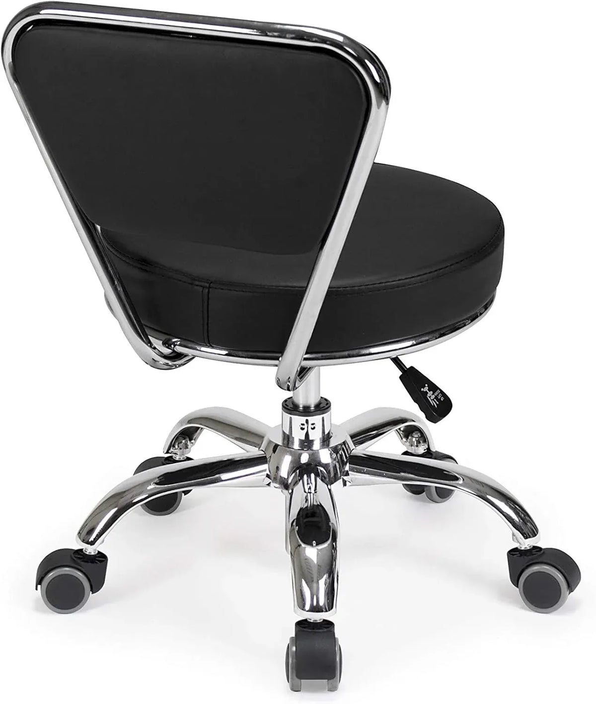 Dayton Garage Rolling Seat (Black) Pneumatic, Short Stool with Adjustable Height 13-15, Perfect for Garage Task, Home Cleaning, Bathroom Short Seat, Technician Task