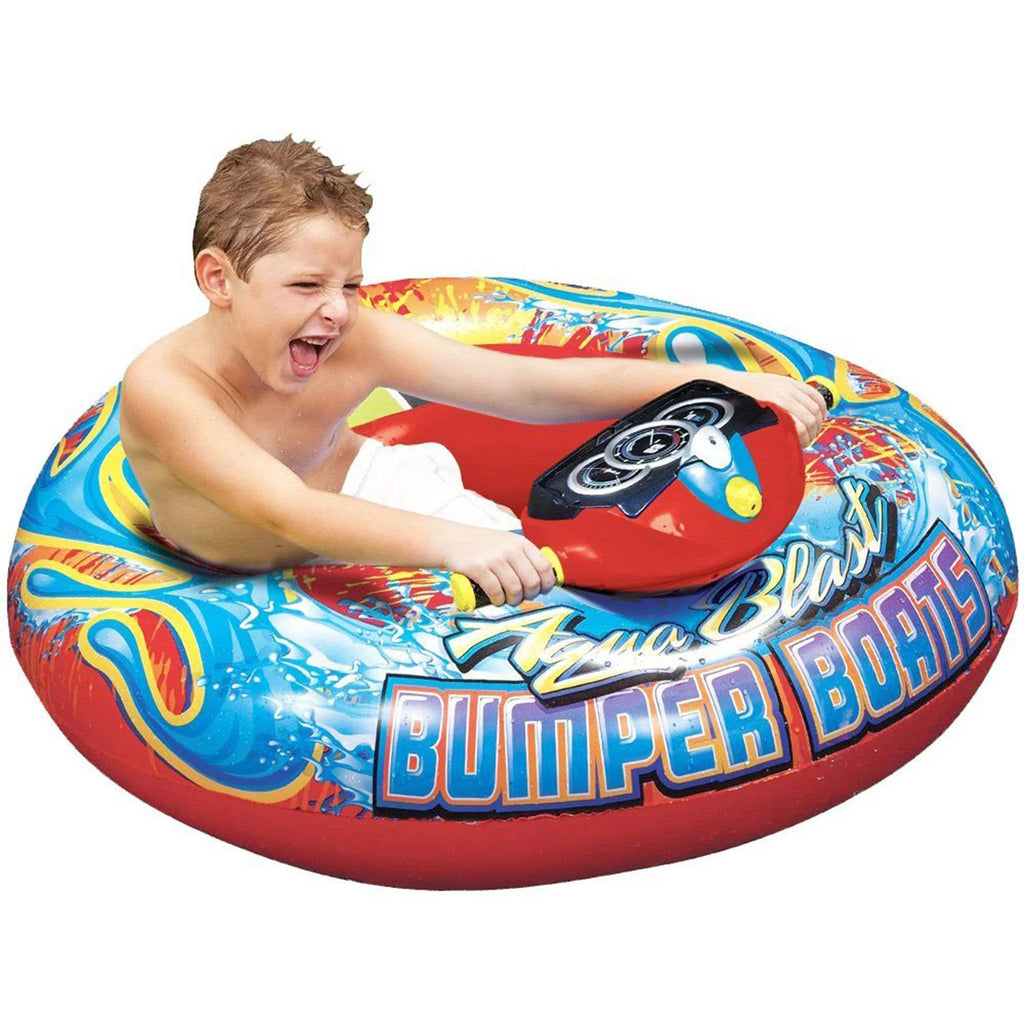 Banzai Aqua Blast Motorized Bumper Boat Inflatable Pool Float Water Toy, Red💝 Last Day For Clearance