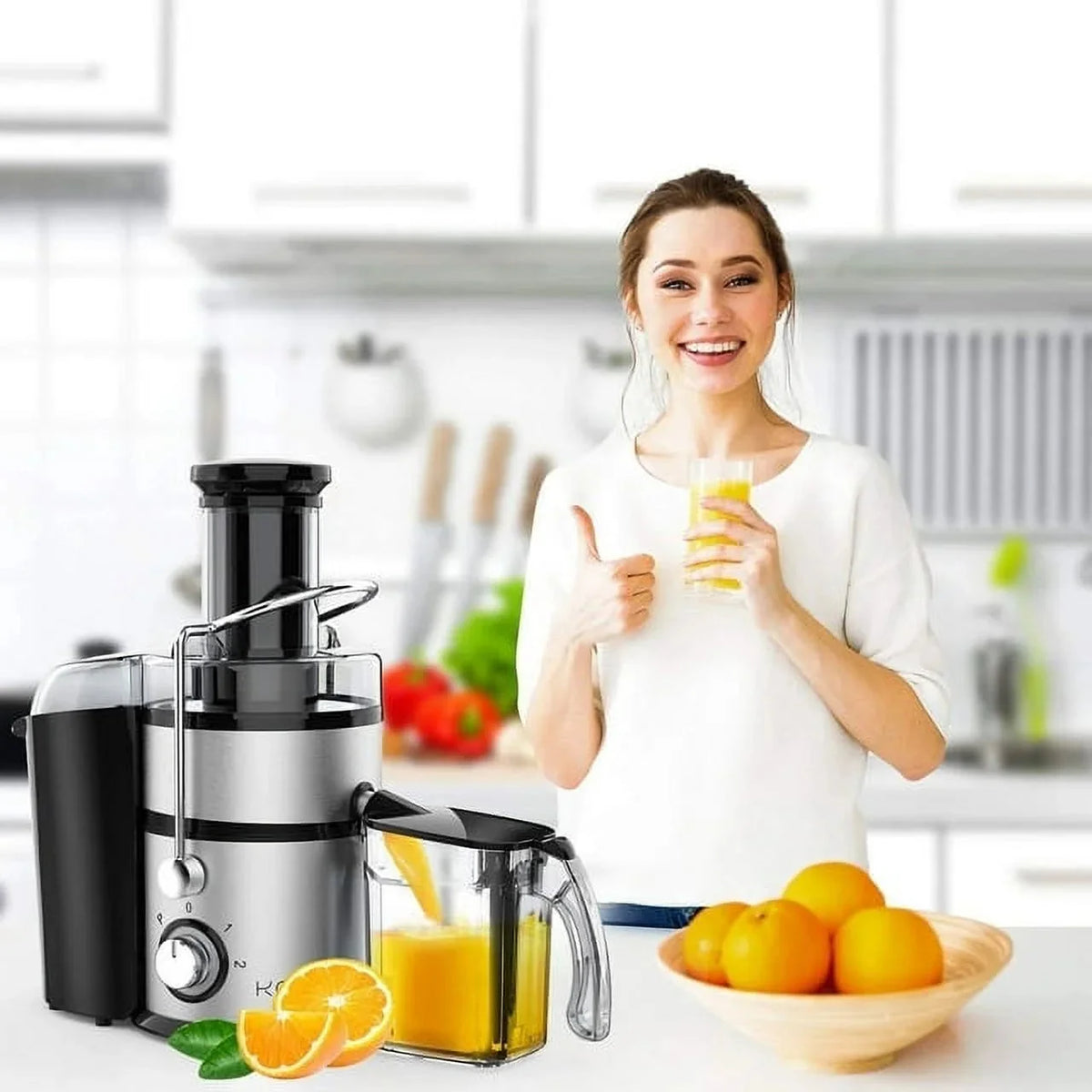Centrifugal Juicer Machines Vegetable and Fruit,1100W Juice Extractor with 3 Feed Chute,BPA Free,Easy to Clean,High Juice Yield,Black