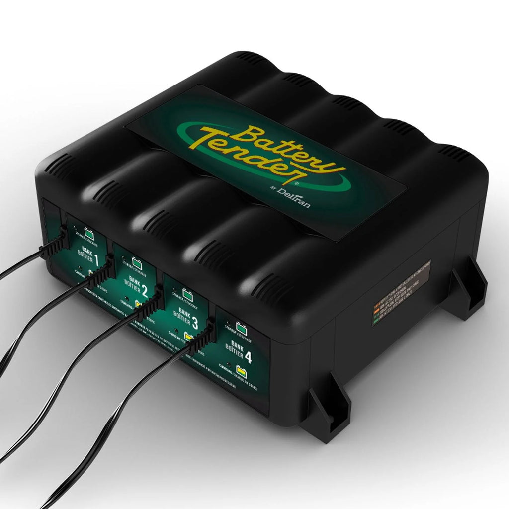 Battery Tender 4 Bank Multibank Charger - 5 AMP (1.25 AMPs Per Bank) - Smart 12V Multi Battery Charger and Maintainer - 021-0148-DL-WH