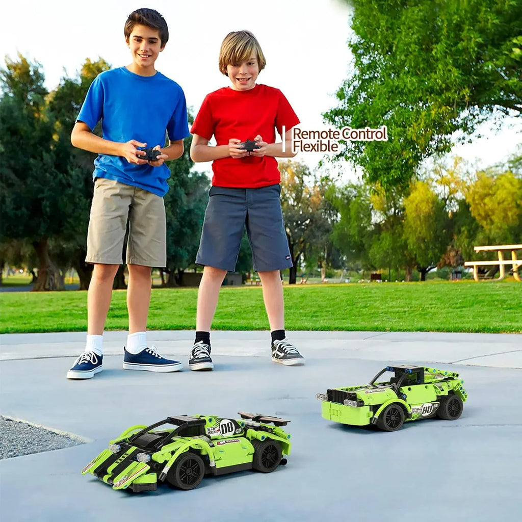 Building Toys for Kids with 2-in-1 Remote Control Racer Snap Together Engineering Kits Early Learning Racecar Building Blocks - Best Gift for 6 7 8 9ï1⁄4Year Old Boys and Girls