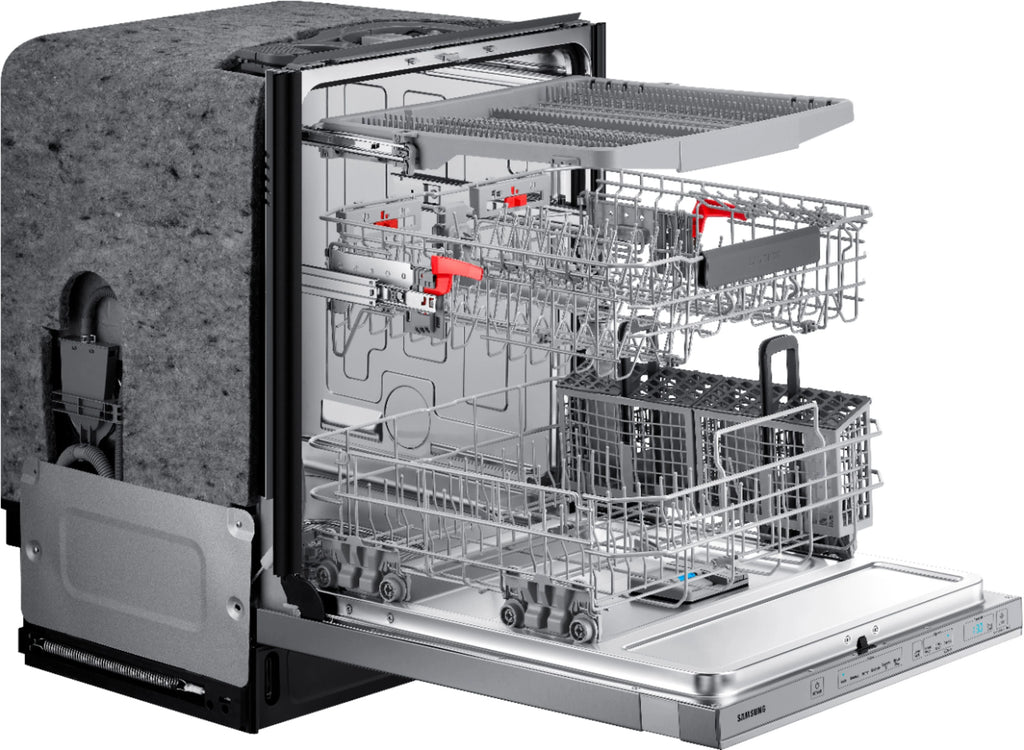 Samsung - StormWash 24 Top Control Built-In Dishwasher with AutoRelease Dry, 3rd Rack, 42 dBA - Stainless steel