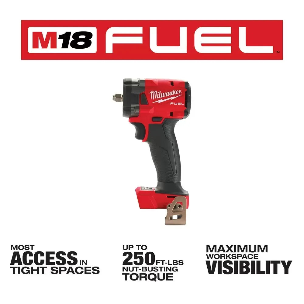 Milwaukee Pre-Sale 2854-21HO M18 FUEL 18V 3/8 Compact Impact Wrench w/ Friction Ring Kit