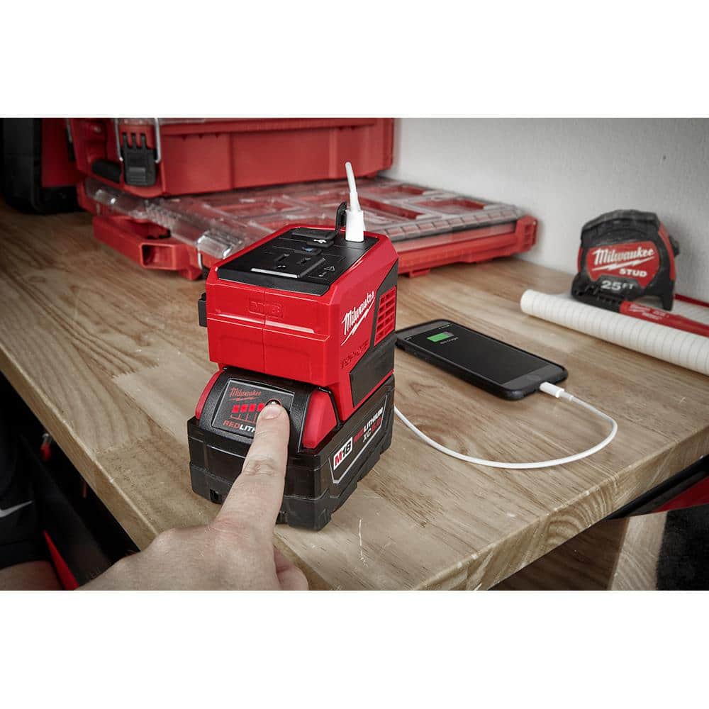 M18 18-Volt Lithium-Ion 175-Watt Powered Compact Inverter for M18 Batteries with (2) M18 HIGH OUTPUT 6.0 Ah Batteries 2846-20-48-11-1862