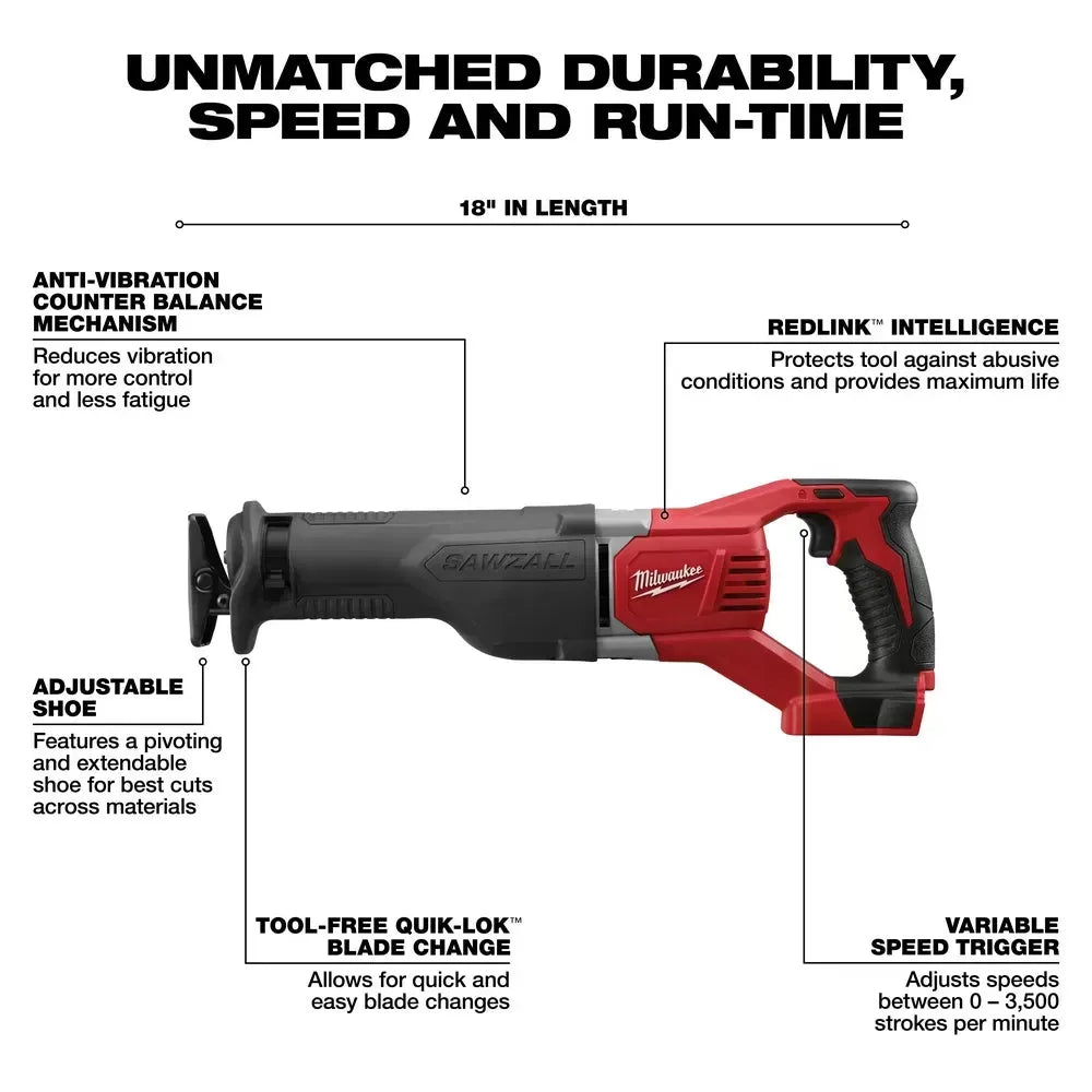 Milwaukee 2696-26 M18 18V Cordless Power Lithium-Ion 6-Tool Combo Kit