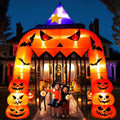 AerWo 12FT Tall Halloween Inflatables Archway Giant Arch, Pumpkin Blow Up With Built-in LED Lights for Outdoor Decorations, Holiday Yard Lawn Garden Party Decor