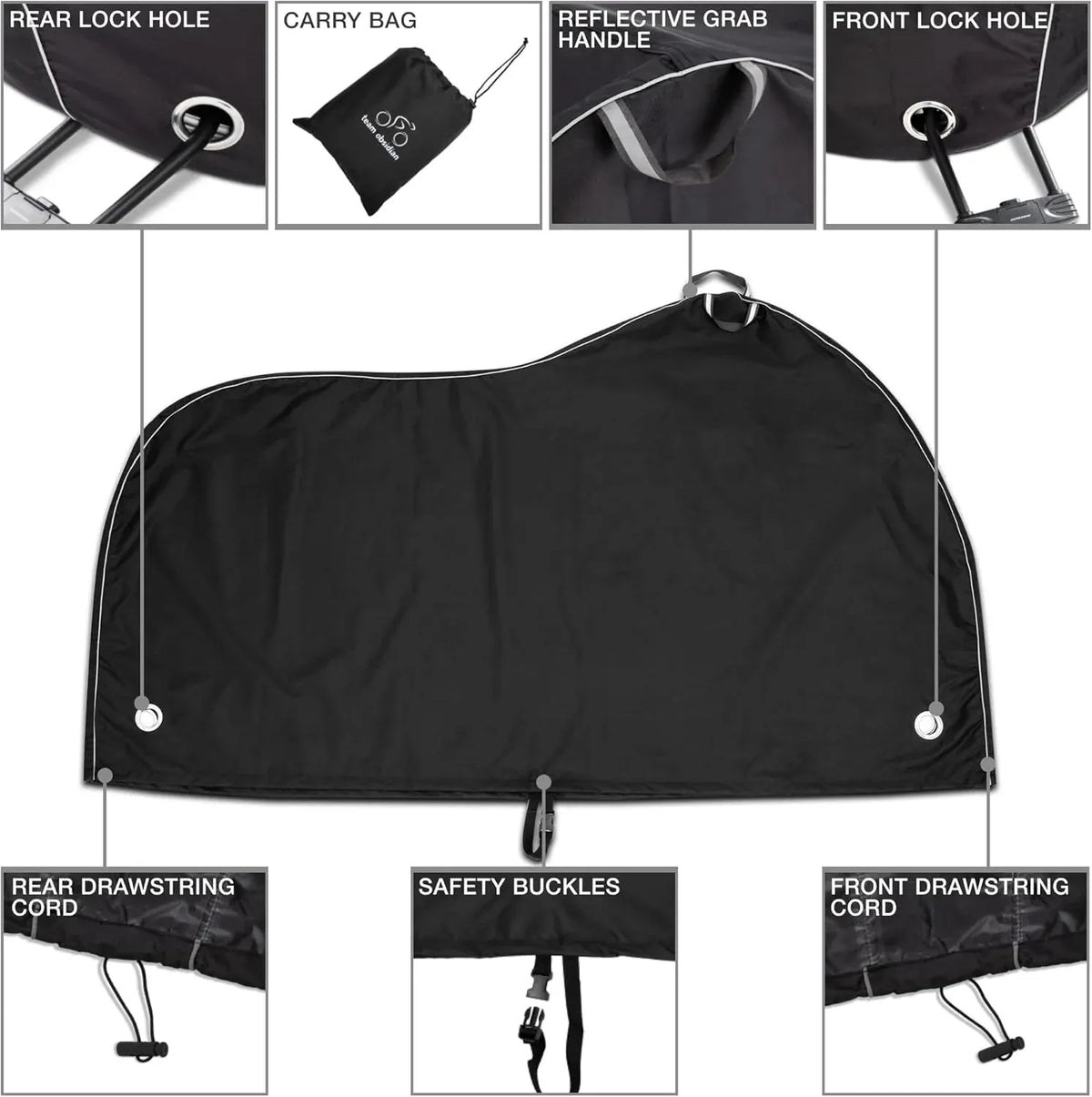 Bike Cover - Waterproof Outdoor & Indoor Bicycle Storage For 1 to 3 Bikes - Heavy Duty Ripstop 210D Tent Material - Stationary Electric Bike Protection for All Seasons