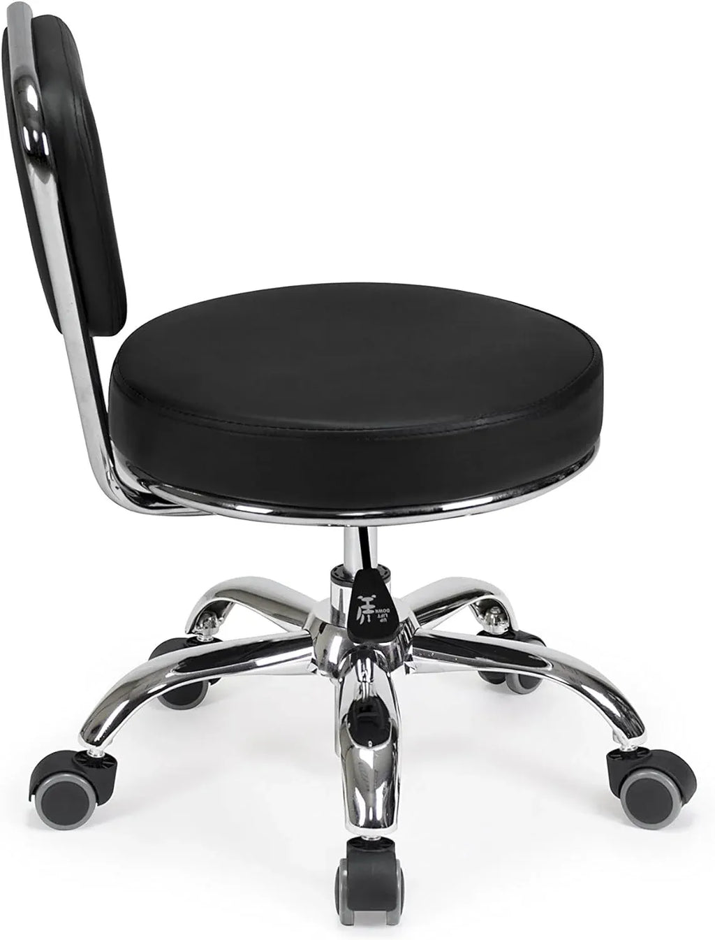 Dayton Garage Rolling Seat (Black) Pneumatic, Short Stool with Adjustable Height 13-15, Perfect for Garage Task, Home Cleaning, Bathroom Short Seat, Technician Task