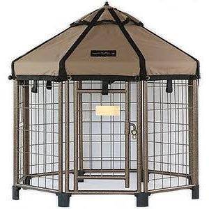 Advantek Pet Gazebo Dog Kennel, Earth Taupe, 3-ft