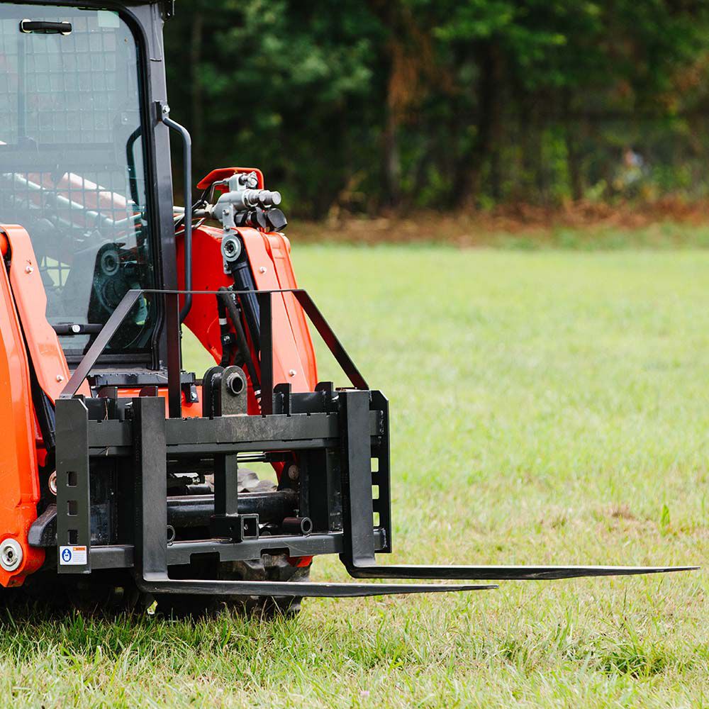 Titan Attachments Standard Series Pallet Fork Frame, Quick Tach Connection for Skid Steers, Tractors, Optional Pallet Fork Blades, Hay Spear Sleeves Included, 2 Receiver Hitch, Rated 4,000 LB