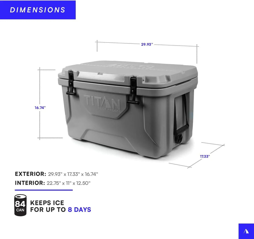 Titan Hard Ice Chest Cooler Roto Cooler with Microban Protection and Deep Freeze Insulation