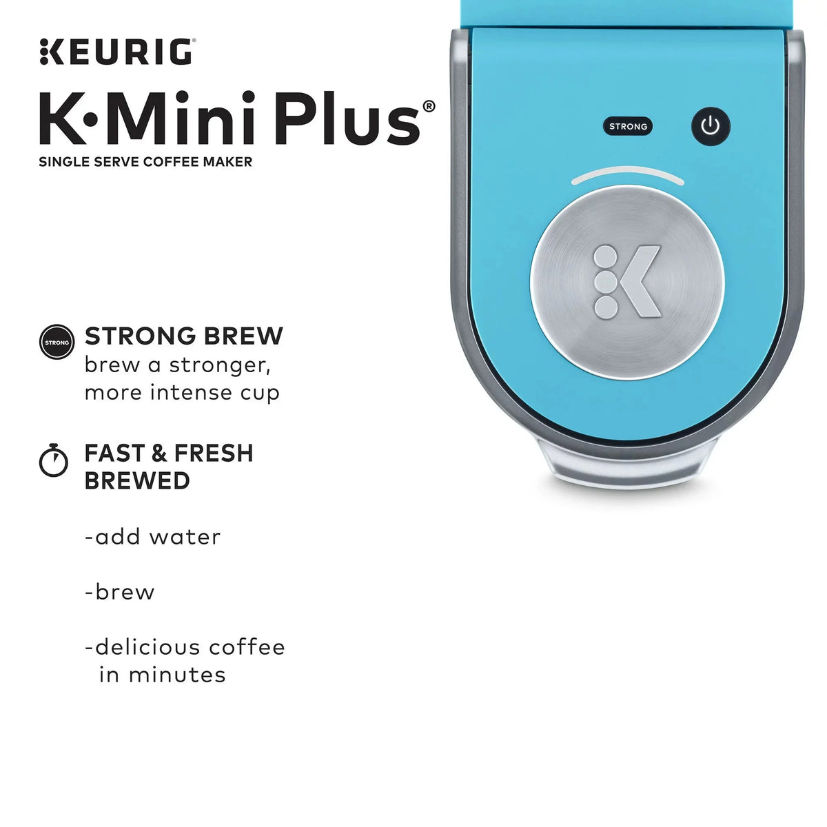 Keurig K-Mini Plus Single Serve K-Cup Pod Coffee Maker， Cool Aqua💝 Last Day For Clearance