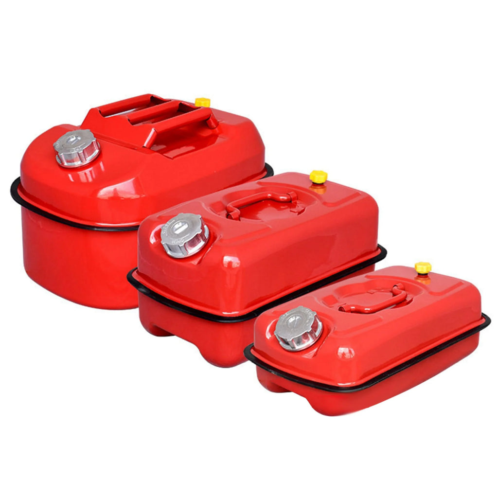 MoreChioce 20L Red Metal Jerry Can Car Canister Holder Storage Tank with 3 Handles for Water Petrol Oil Water Alcohol