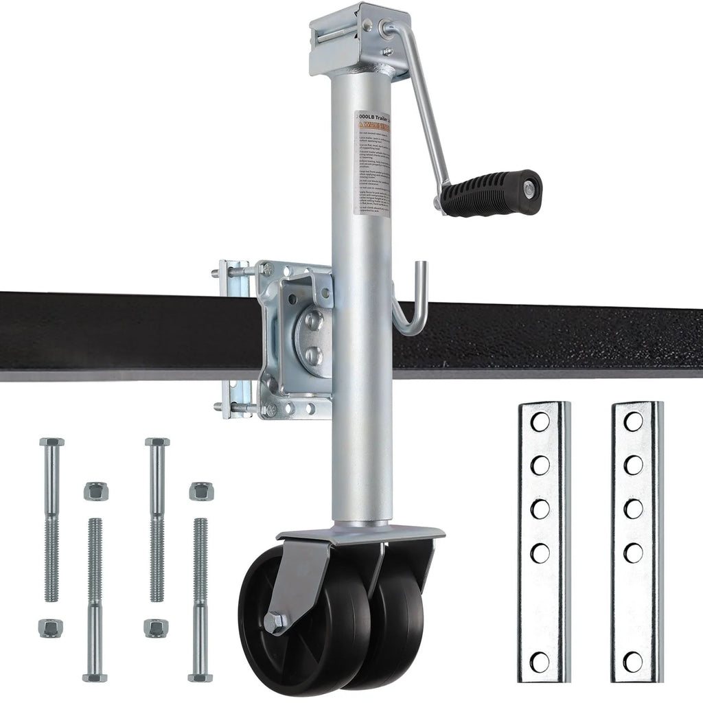 Weize Trailer Jack, Heavy Duty Swivel Boat Trailer Jack with Dual Wheels, 2000 lbs, 14 Lift