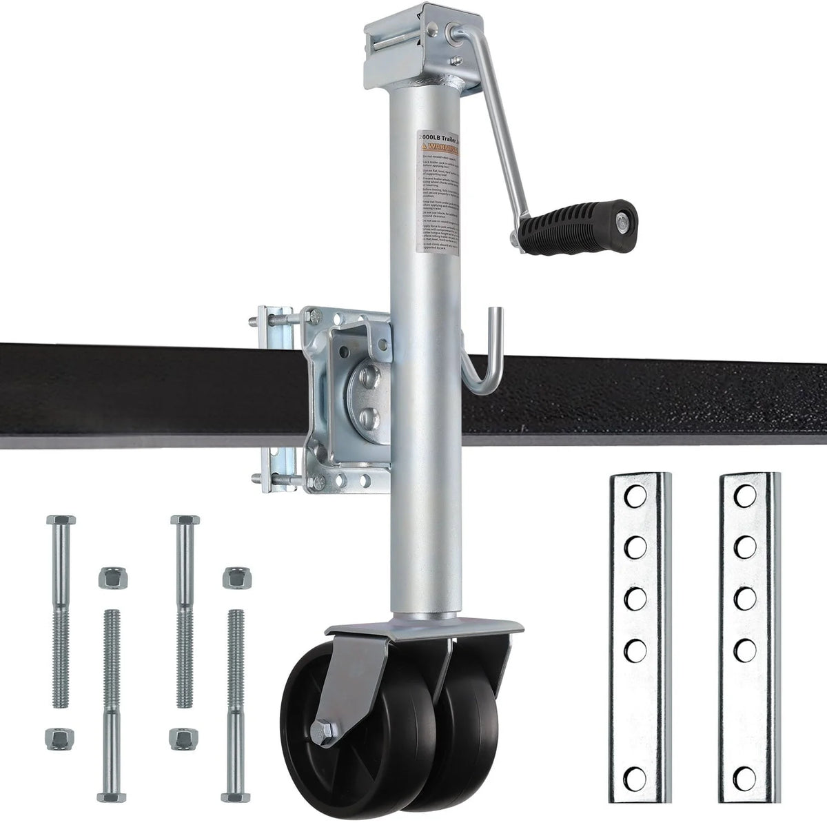 Weize Trailer Jack, Heavy Duty Swivel Boat Trailer Jack with Dual Wheels, 2000 lbs, 14 Lift