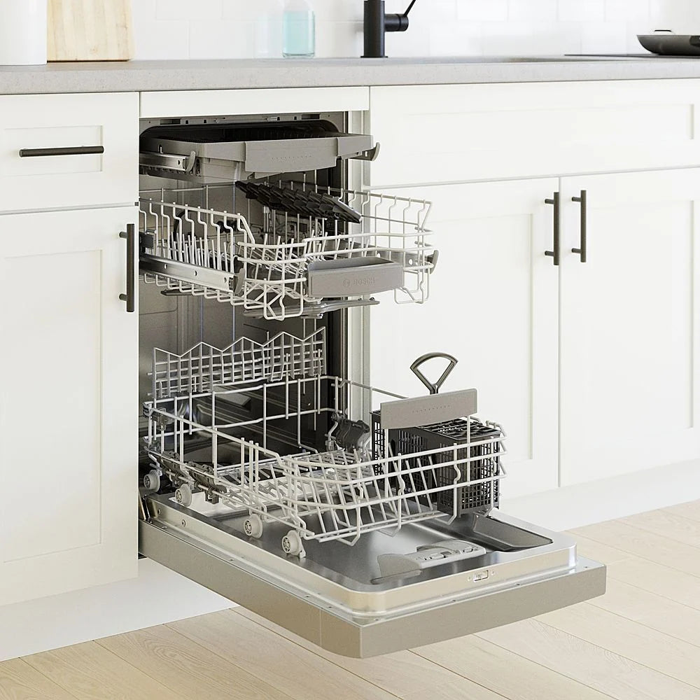 Bosch - 800 Series 18 Front Control Smart Built-In Stainless Steel Tub Dishwasher with 3rd Rack, 44 dBA - Stainless steel