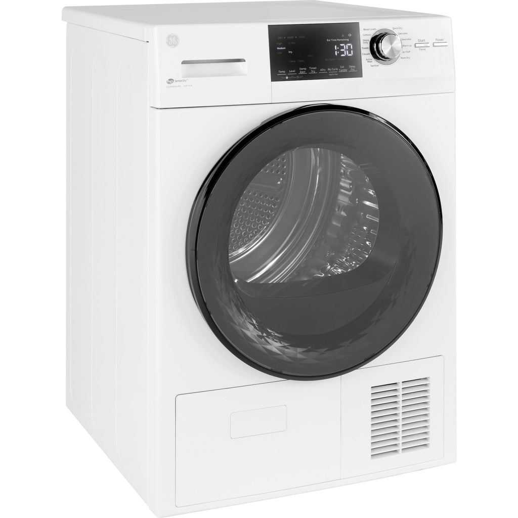GE 4.1 cu.ft. Ventless Electric Dryer with Stainless Steel Drum GFT14ESSMWW