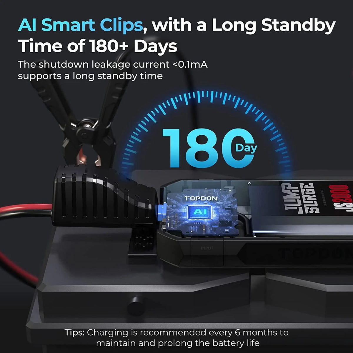 TOPDON 2000A 16000mAh JS2000 Car Jump Starter Portable Power Bank