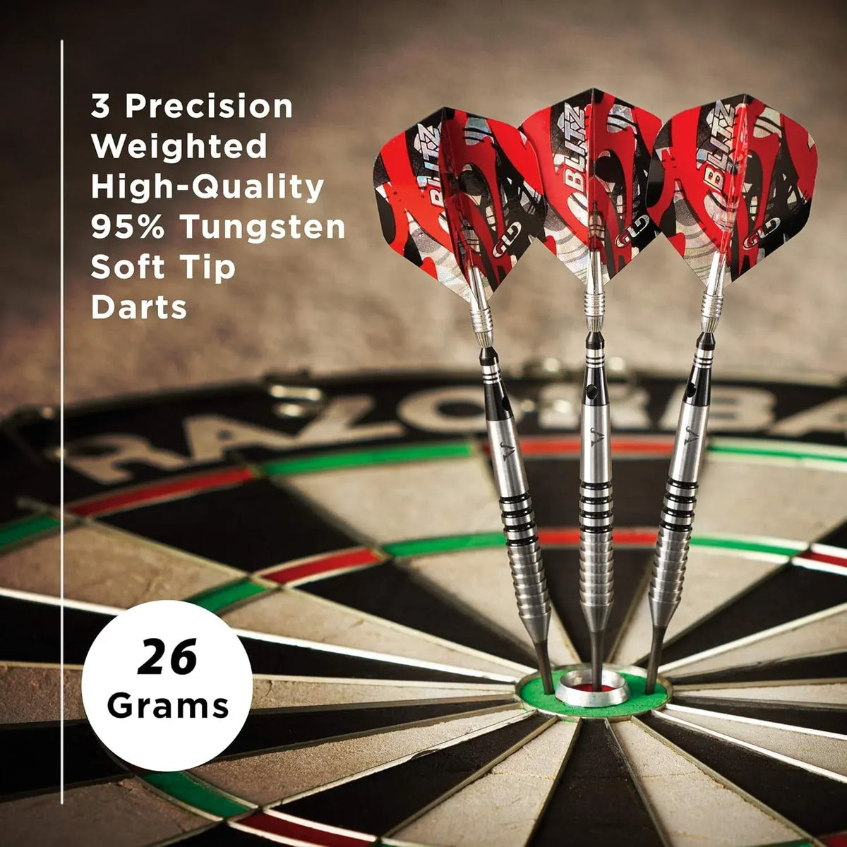 Viper Blitz 95% Tungsten Steel Tip Darts with Storage/Travel Case