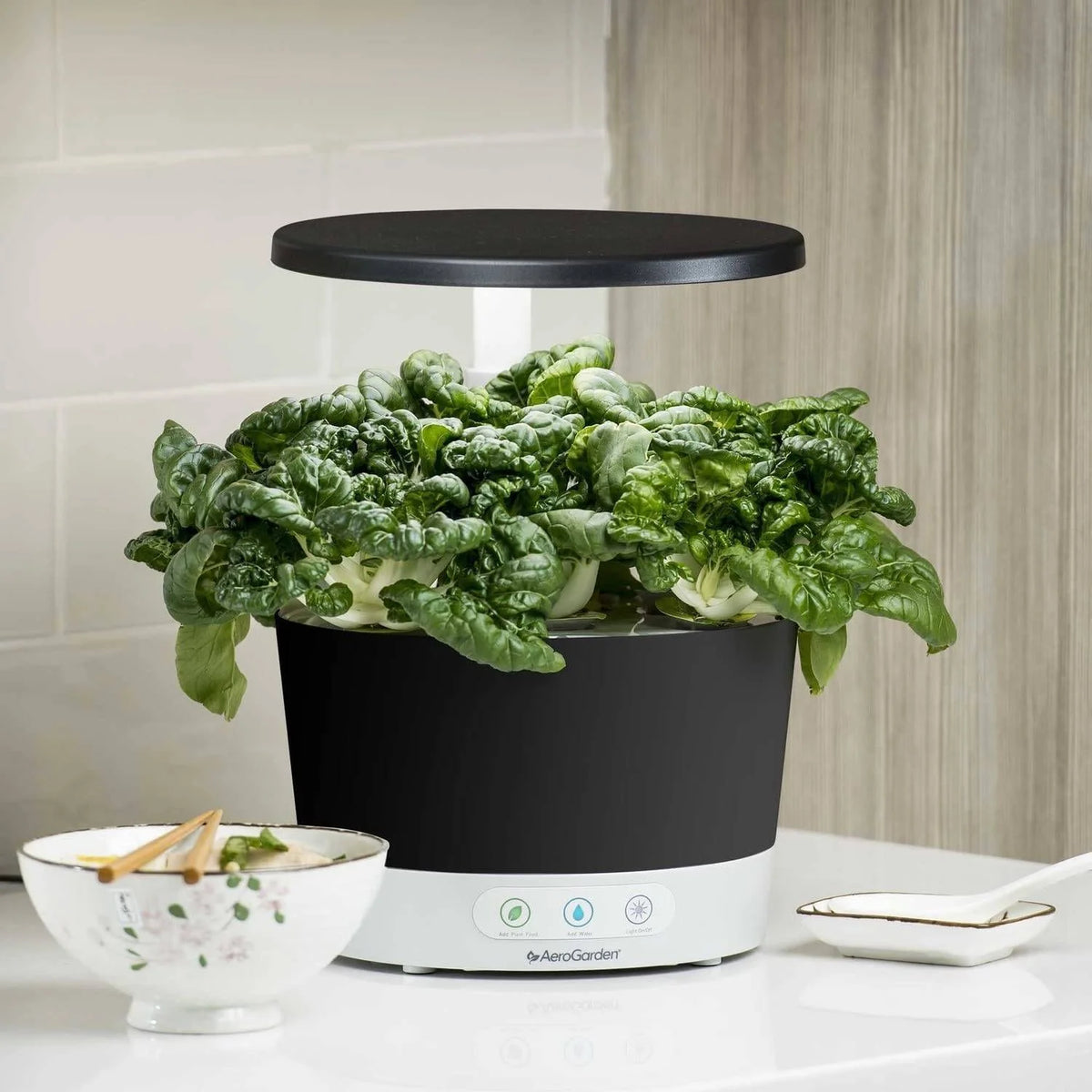AeroGarden Harvest 360 â Indoor Garden with LED Grow Light, Round, Compact Design, White