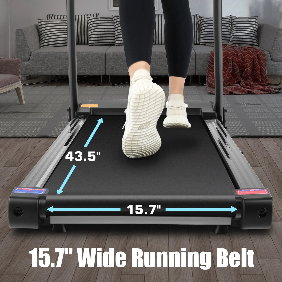 Simpfree Treadmill with 10 HD TV Movie Touchscreen and 3D Virtual Sports Scene, 0.5-9.0 mph/h & 3.25HP Electric Treadmill with Incline for Home（Black）