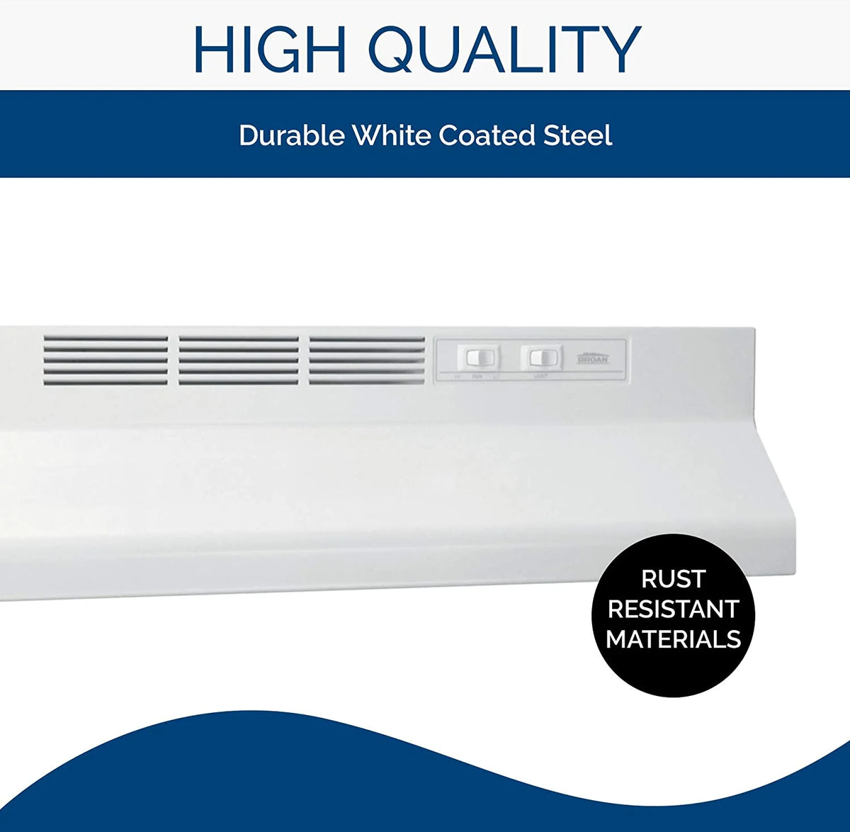 Broan-NuTone 413001 Non-Ducted Ductless Range Hood with Lights Exhaust Fan for Under Cabinet， 30-Inch， White