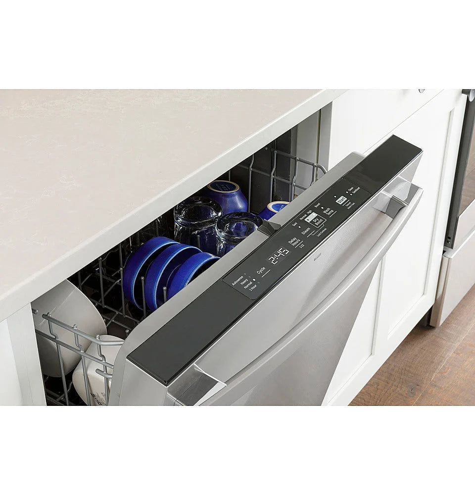 GE - Top Control Built In Dishwasher with Sanitize Cycle and Dry Boost, 52 dBA - White