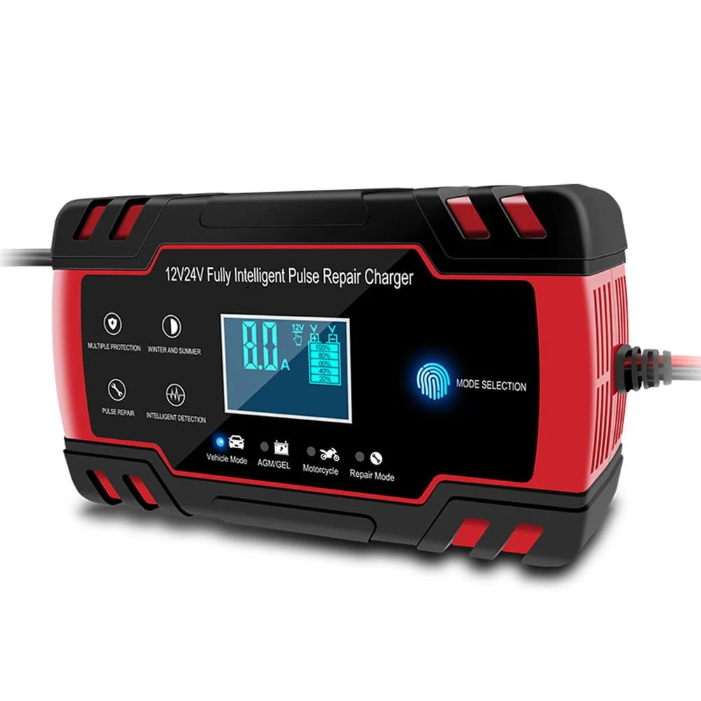 Car Battery Charger 12V /24V Smart Fully Automatic Battery Repair Pulse Charger