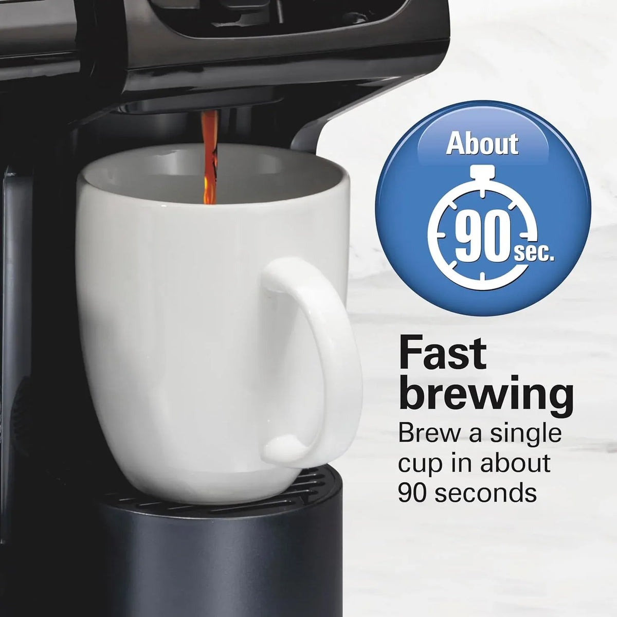 Hamilton Beach FlexBrew Trio 2-Way Coffee Maker, Compatible with K-Cup Pods or Grounds, Combo, Single Serve & Full 12c Pot, Black - Fast Brewing (49902)