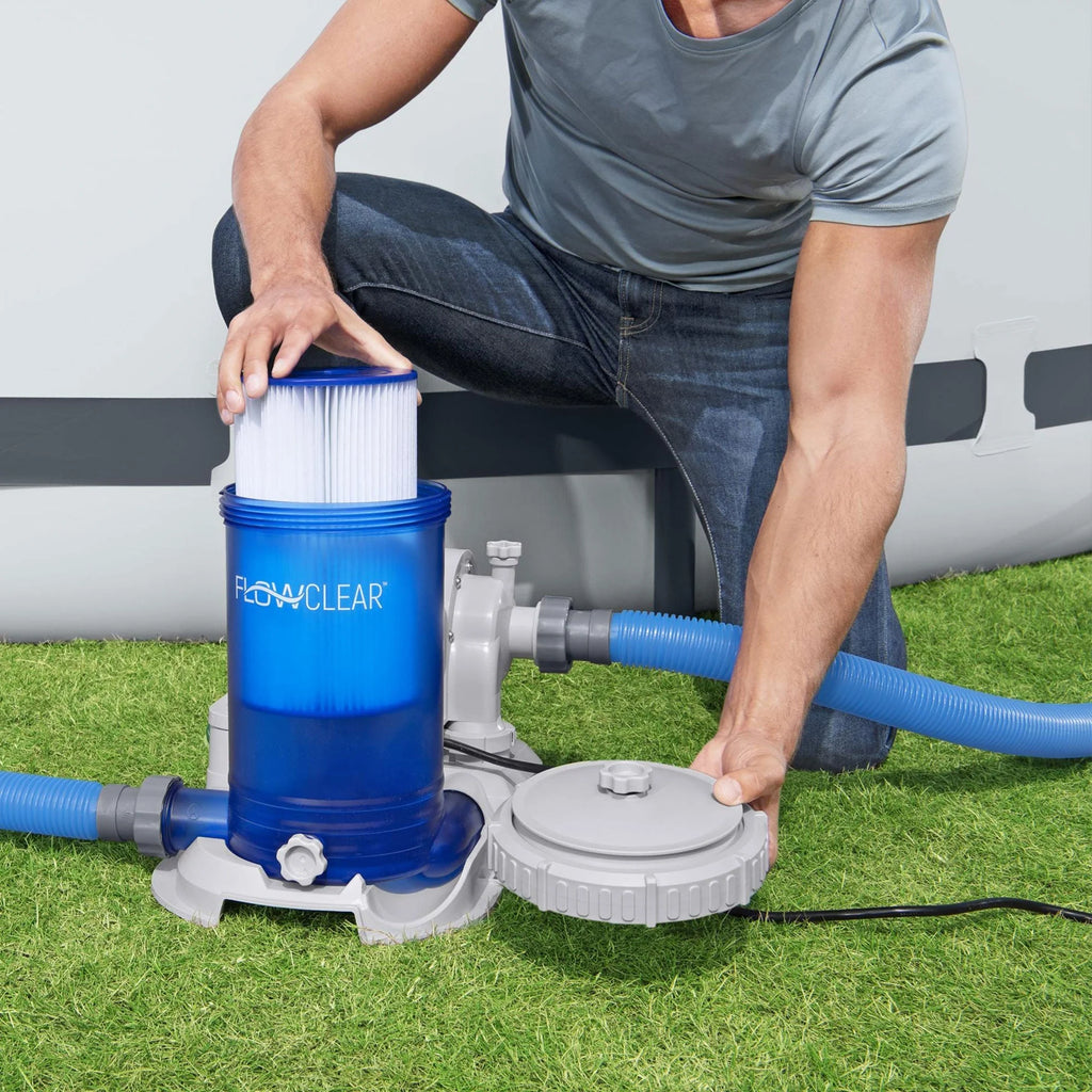 Bestway Flowclear Transparent Filter Above Ground Pool Pump 2500 GPH (Open Box)