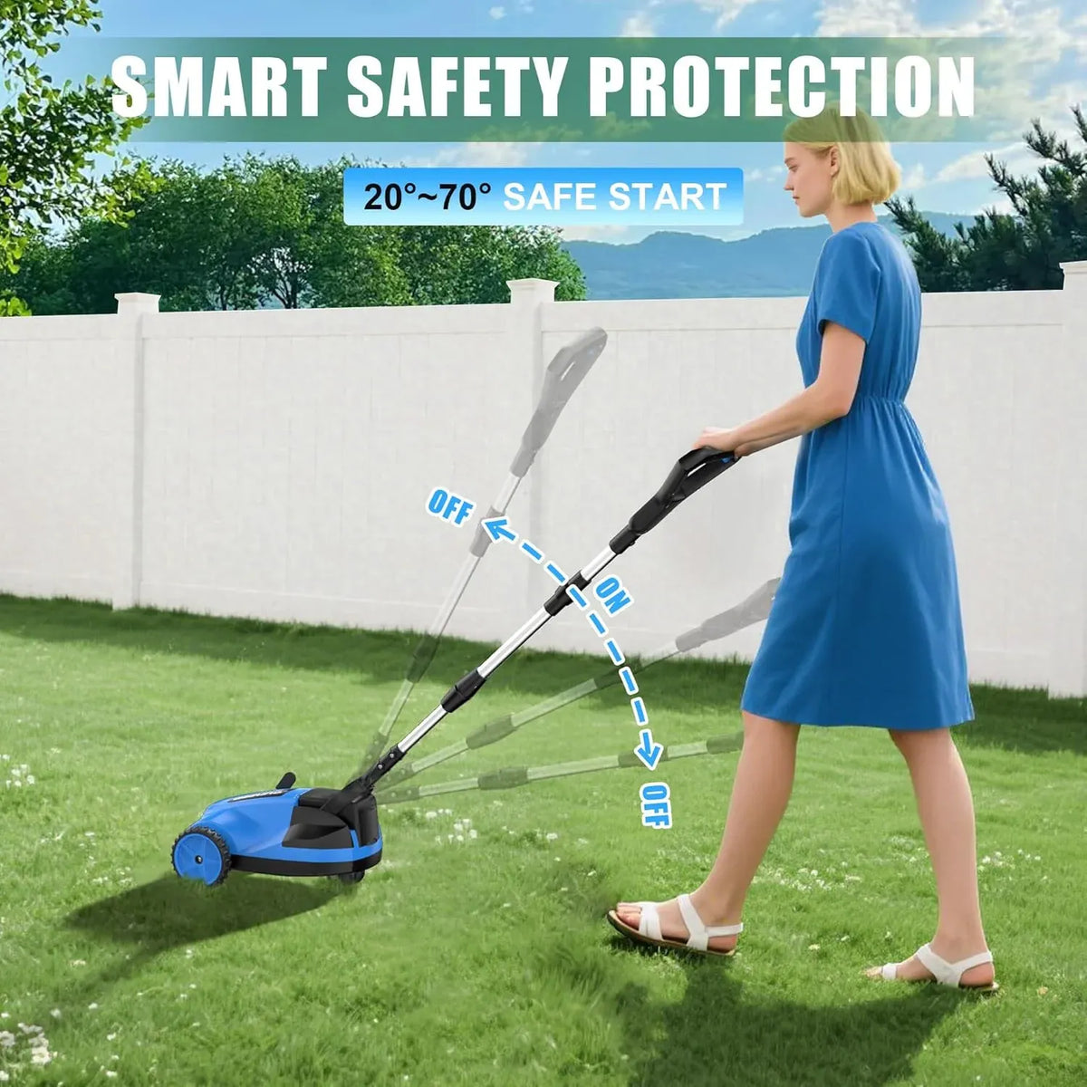 8.3 Electric Cordless Lawn Mower: 20V Push Brush Cutter with 3-Position Height Adjustment, Brushless Compact Walk Behind Weed Wacker Eater for Small Garden Yard, 4.0Ah Battery and Charger