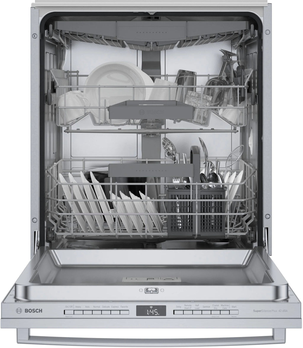 Bosch - 800 Series 24 Top Control Smart Built-In Dishwasher with 3rd Rack and 42 dBA - Silver