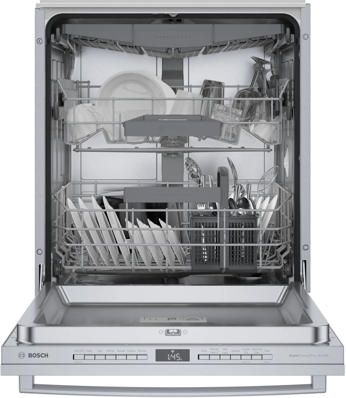 Bosch - 800 Series 24 Top Control Smart Built-In Dishwasher with 3rd Rack and 42 dBA - Silver