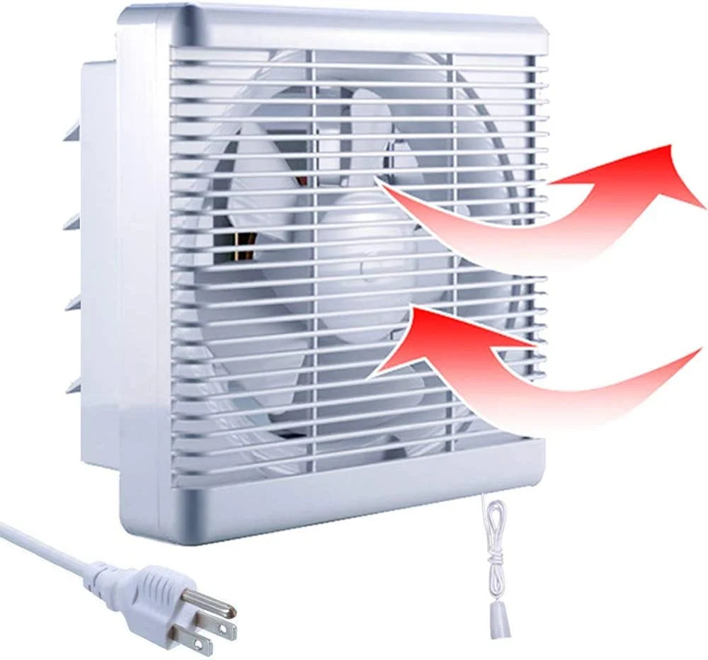 SAILFLO Exhaust Shutter Fan 8 Inch 300 CFM， 2 Direction Reversible Strong Airflow Ventilation Blower for Bathroom Attic Kitchen Window Basement， 8 Diameter Propeller - 12×12Panel