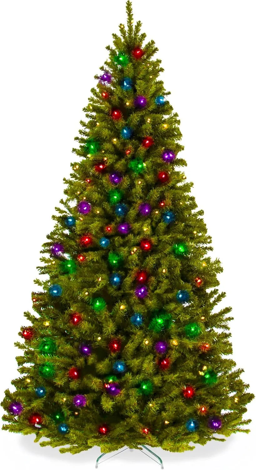 12ft Choice Products 4.5ft Pre-Lit Spruce Artificial Holiday Christmas Tree for Home, Office, Party Decoration w/ 200 Incandescent Lights, 763 Branch Tips, Easy Assembly, Metal Hinges & Foldable Base