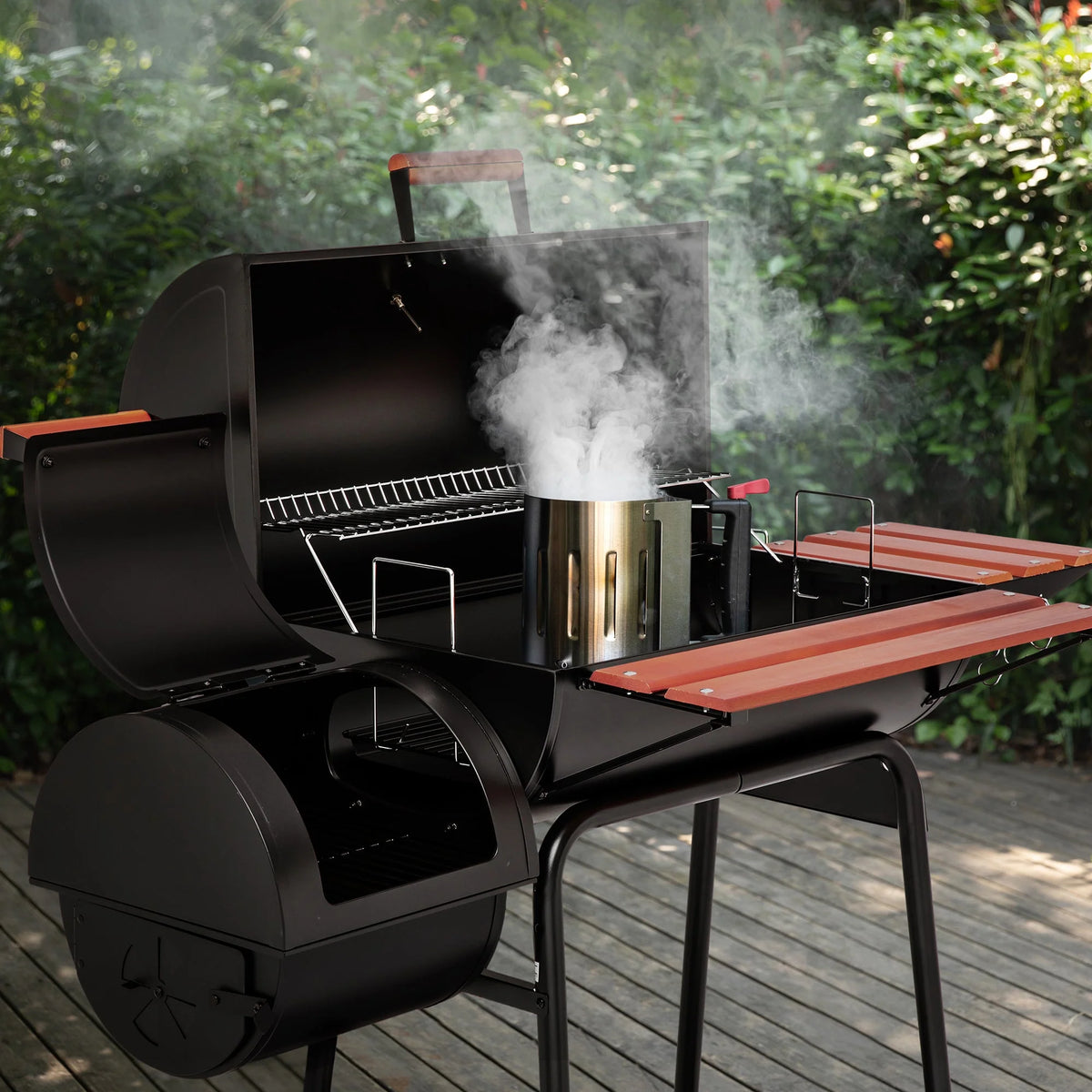 Royal Gourmet CC1830W 30 Barrel Charcoal Grill with Offset Smoker