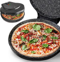 Countertop Pizza Maker, 1450W Mini Pizza Oven, Pizza Maker Oven With 12′′ Non-Stick Ceramic Plate, Indoor Electric Pizza Oven for Crepes, Pancakes - Black