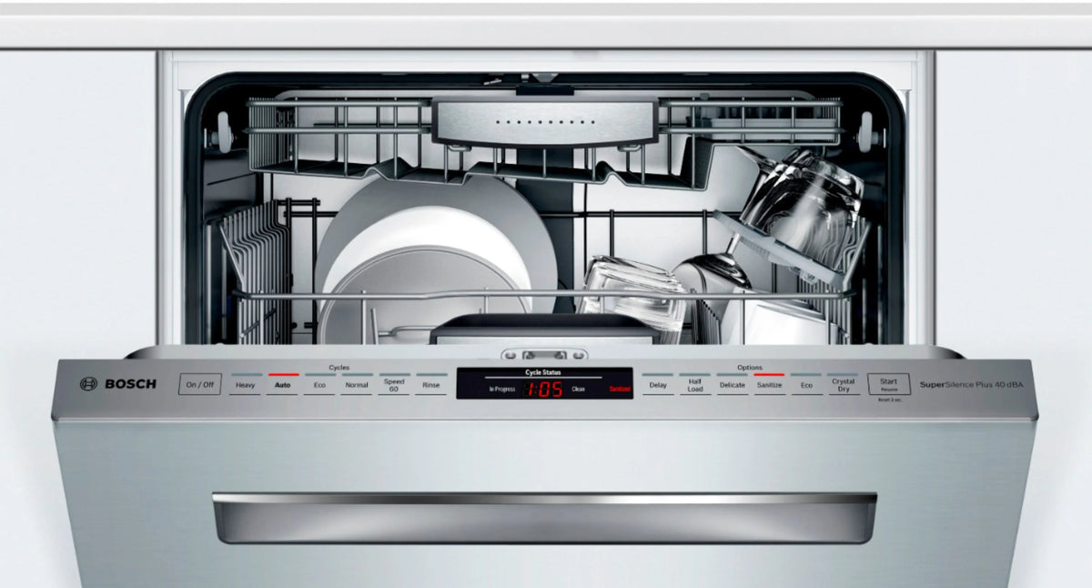 Bosch - 800 Series 24 Top Control Built-In Dishwasher with CrystalDry, Stainless Steel Tub, 3rd Rack, 40 dBa - Stainless steel