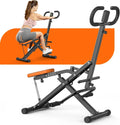 Machine with LCD Monitor, Exercise Equipment for Home 330 Lbs Squat Rowing Machine with Adjustable Resistance Home Workout Machine Leg Glute Trainer for Full Body