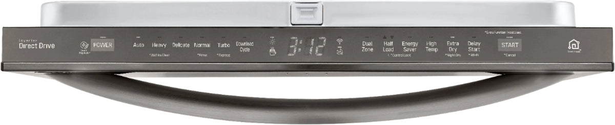 LG - 24 Top-Control Built-In Smart Wifi-Enabled Dishwasher with Stainless Steel Tub, Quadwash, and 3rd Rack - Black stainless steel