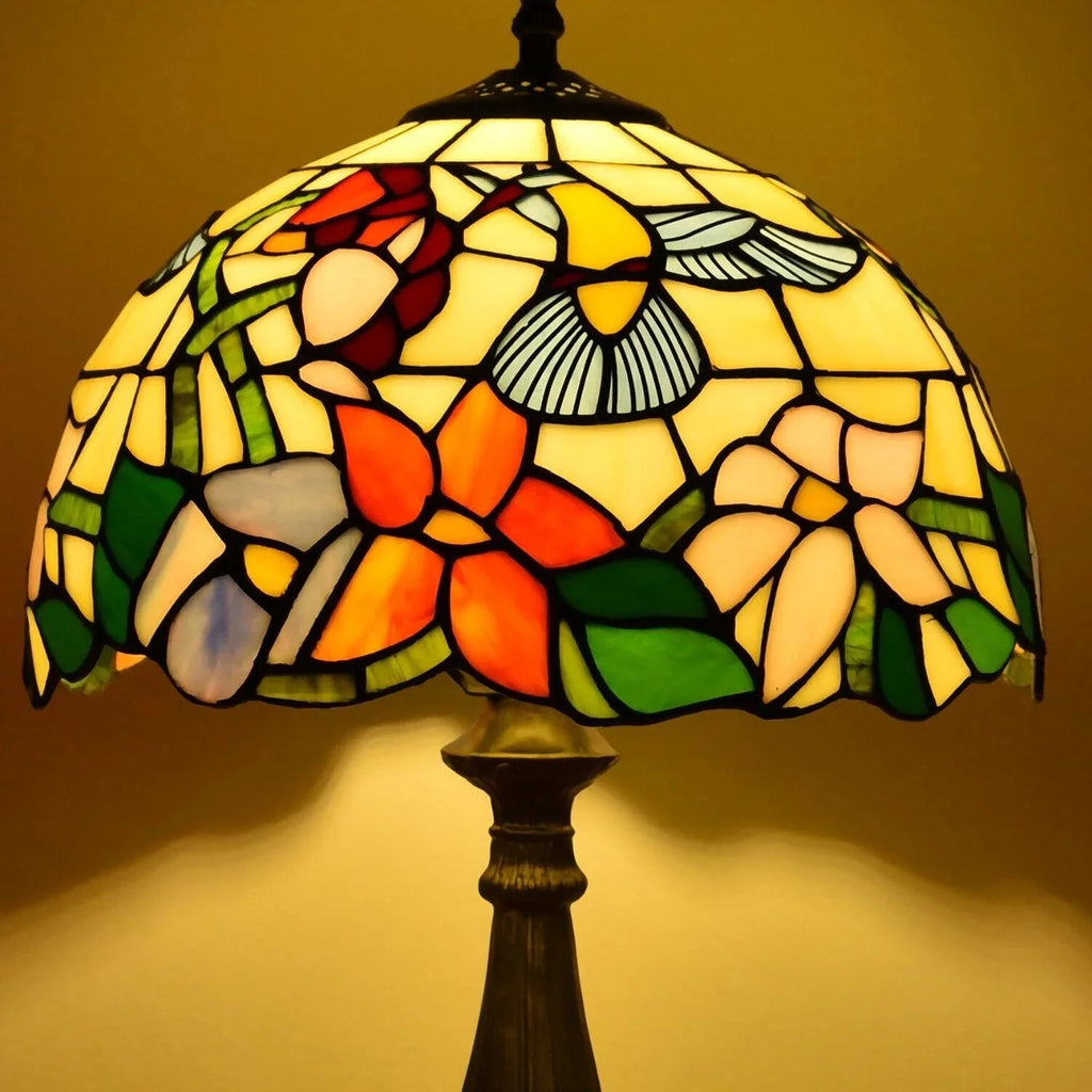 Tiffany Style Table Lamp Stained Glass Lamp Hummingbird Style Bedside Table Lamp Desk Reading Light 18 Tall Decor Bedroom Living Room Home Office